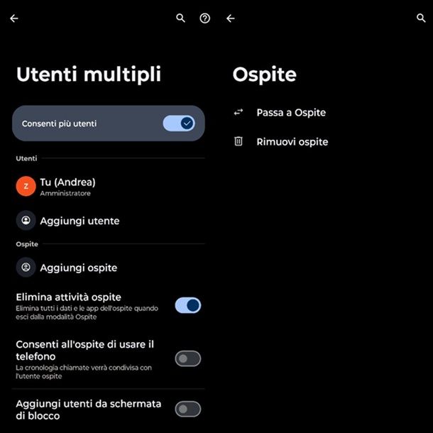 Come nascondere un utente su Android