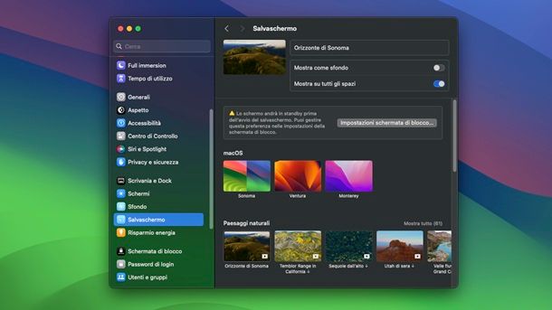 Salvaschermo macOS creare