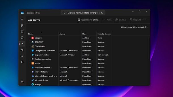 Gestire l'avvio in automatico dei programmi Windows 11