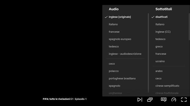 Come cambiare audio a un video online Netflix