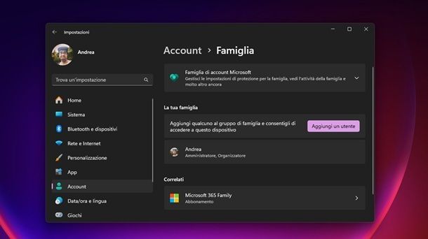 Opzioni Parental Control Windows 11