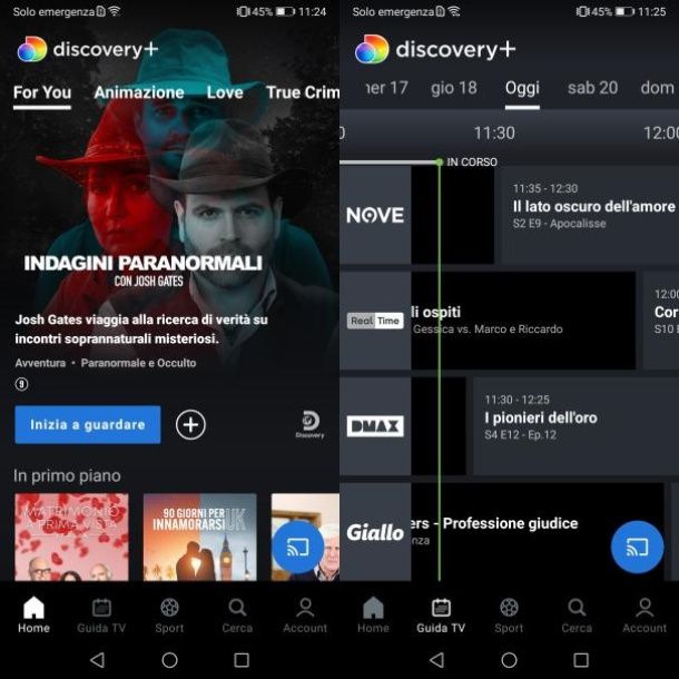 Come vedere Discovery+ su smartphone e tablet