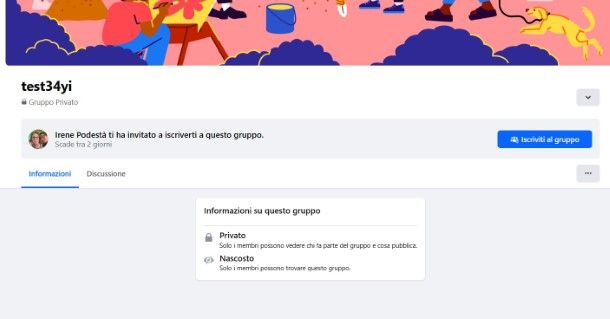Iscriversi tramite link di invito