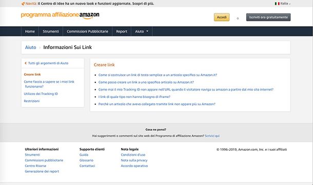 Come guadagnare con Amazon creare link affiliati