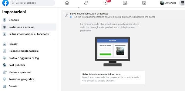 Informazioni di accesso FB PC