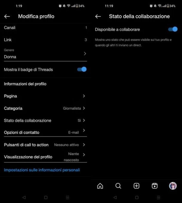 Etichetta disponibile a collaborare Instagram