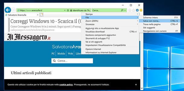 Come copiare una pagina Web in Internet Explorer