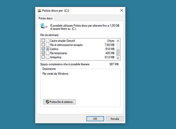 Come liberare spazio su disco rigido