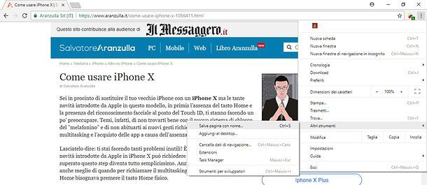 Come copiare una pagina Web con Chrome