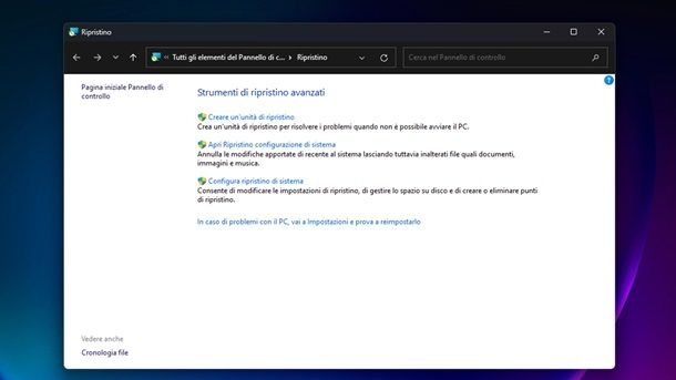 Ripristinare Windows 11