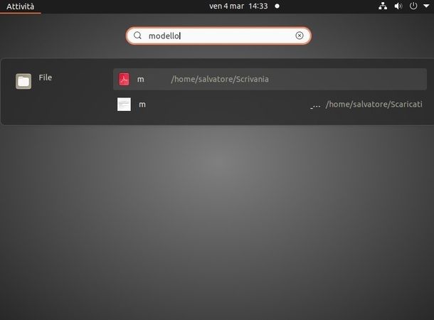 Cercare file Linux Ubuntu