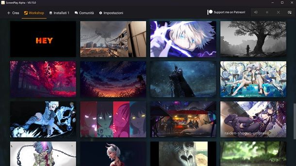 ScreenPlay Scelta Sfondi video Windows 11
