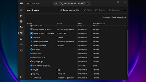 Disattivare esecuzione automatica dei programmi Windows 11