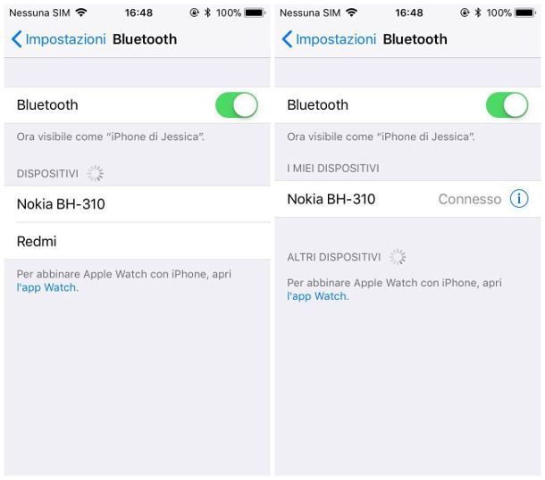 Collegare auricolare Bluetooth a iOS