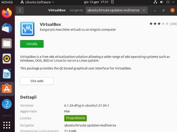 Come usare VirtualBox con Ubuntu