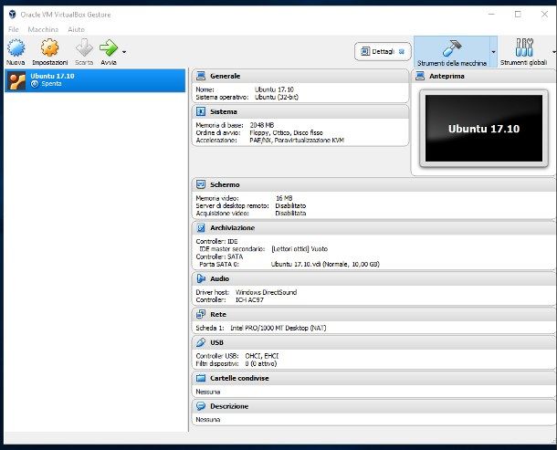 Risultati immagini per settaggi virtualbox