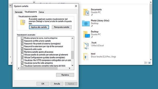 Come visualizzare anteprime cartelle Windows 10