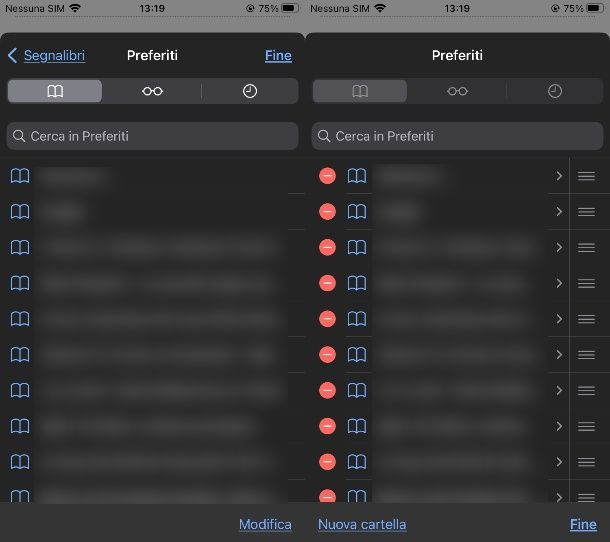 come eliminare i preferiti da safari su iphone