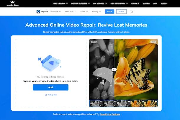 MP4 Video Repair Online Free di Wondershare