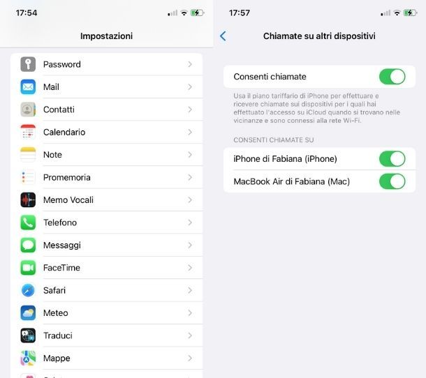 Collegamento iPhone-Mac per chiamate e SMS