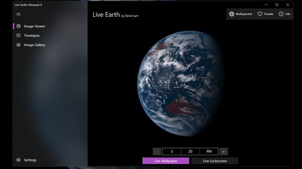 Immagini live satellite sfondo computer Live Earth Pacific