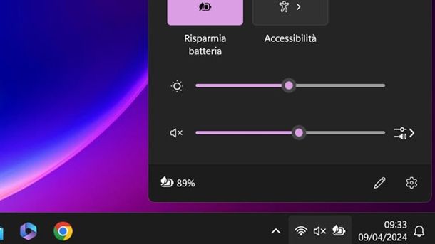 Abbassare la luminosità dello schermo notebook Windows 11