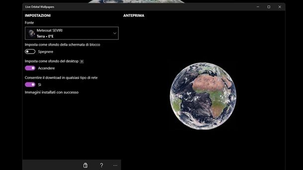 Live Orbital Wallpapers immagini satellite Windows 11