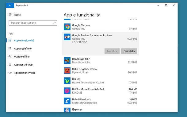 Come rimuovere toolbar