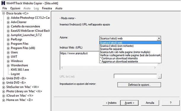 Come copiare un sito Web