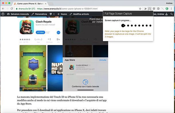 Come copiare una pagina Web come immagine Chrome