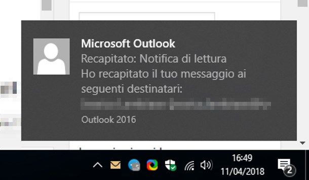 Come sapere se un'email è stata ricevuta da PC - Outlook