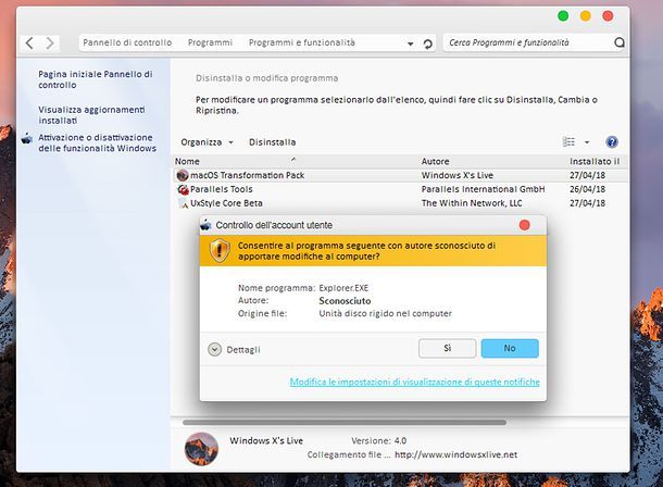 Come disinstallare macOS Transformation Pack