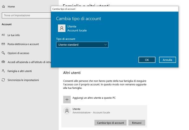 Come togliere i privilegi di amministratore: Windows 10