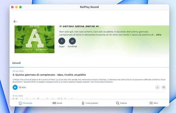 RaiPlay Sound Mac