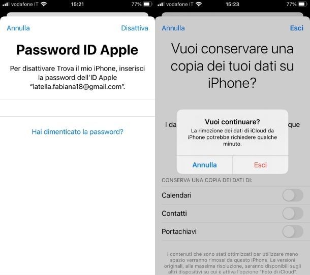 Disconnettere ID Apple da iPhone