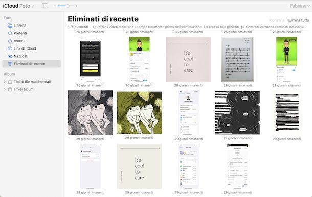 Svuotare iCloud dalle foto 