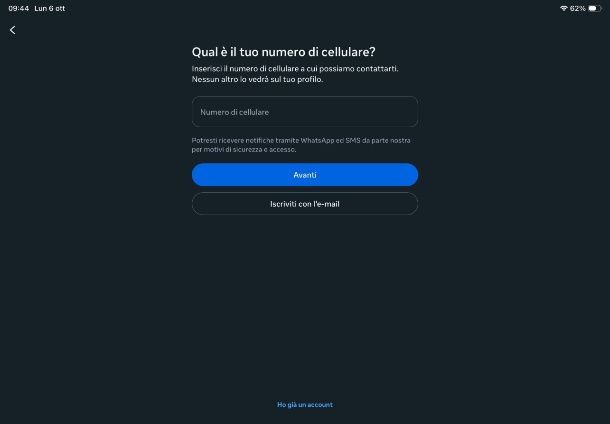 Come registrare un account Instagram da iPad