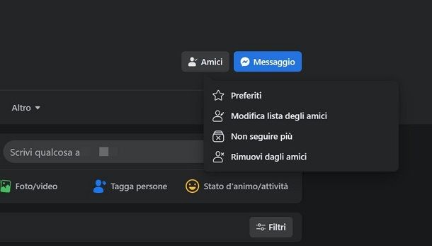 Come oscurare un amico su Facebook