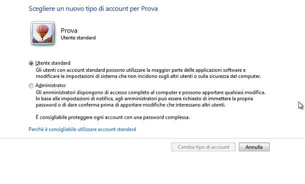 Come togliere i privilegi di amministratore: Windows 7