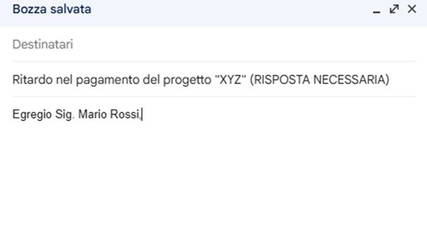 Introduzione email sollecito