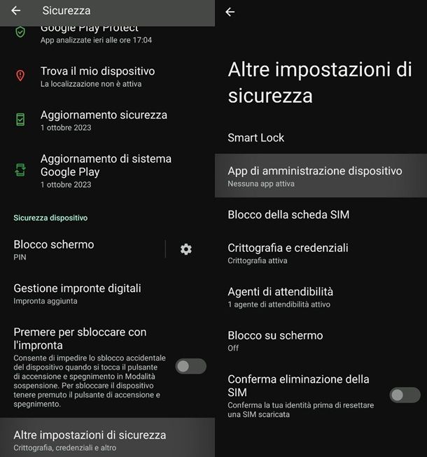 Lista app privilegi elevati Android