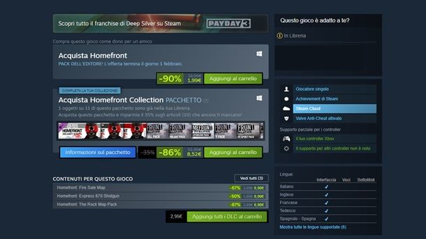 Come vedere giochi compatibili con Steam Cloud