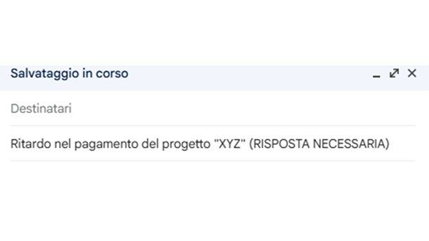 Oggetto mail sollecito