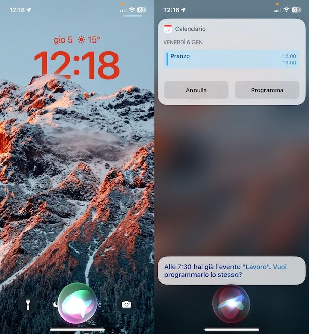 Programmare un evento nel calendario Apple con Siri