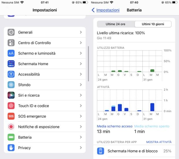 quale app consuma batteria su iPhone