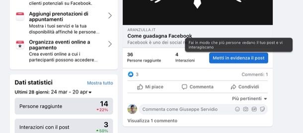 Mettere post in evidenza su Facebook