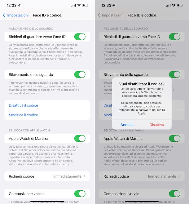 Eliminare password iPhone