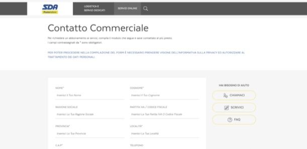 Contatto commerciale SDA