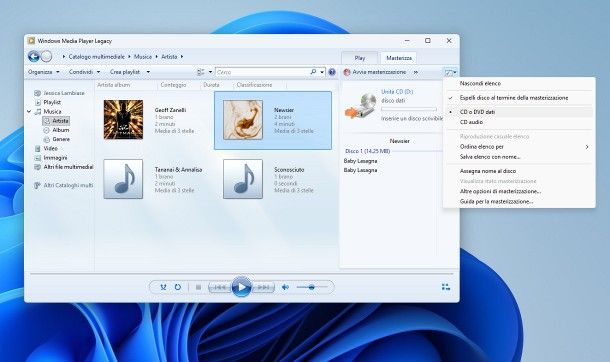 Come masterizzare un CD con Windows Media Player