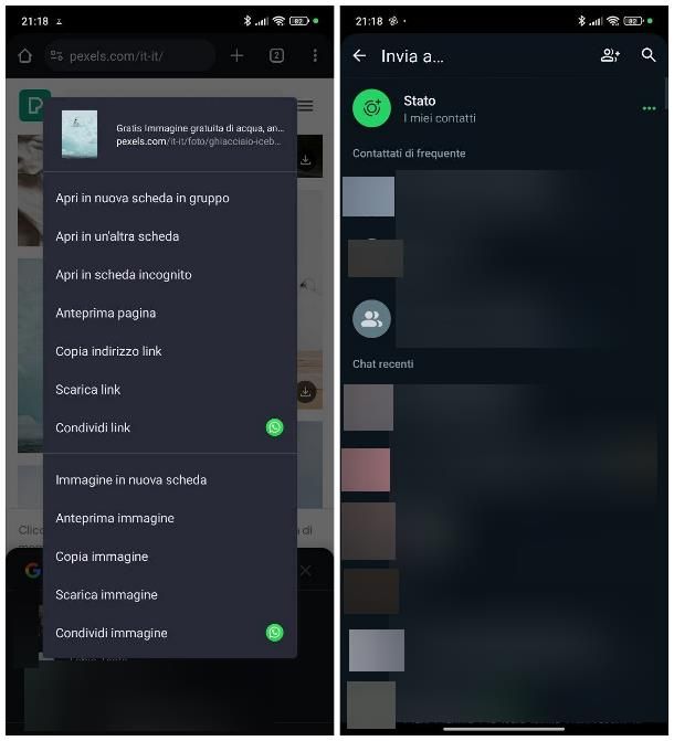 Come mandare immagini da Internet su WhatsApp